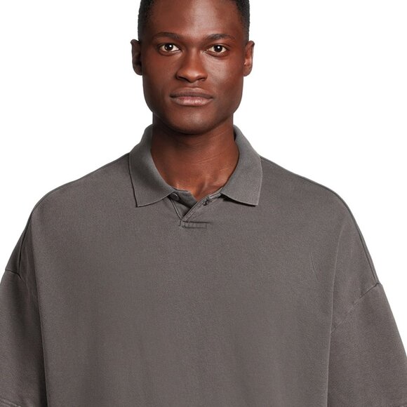 No Boundaries Men's Oversize French Terry Polo Shirt, Charcoal - Small - 2X, NWT - Picture 2 of 4